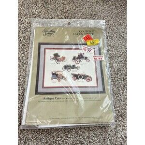 New SOMETHING SPECIAL Counted Cross Stitch Kit ANTIQUE CARS 18X14 NIP #50374